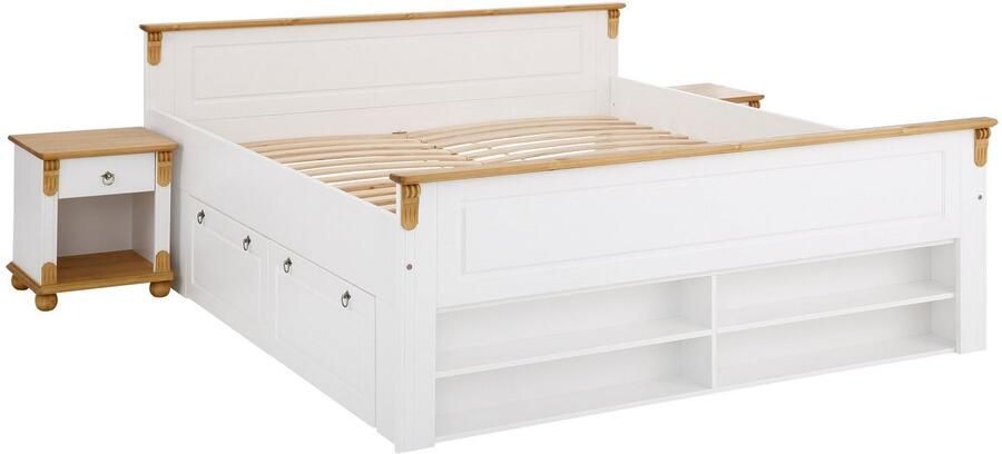 Home affaire Massief houten ledikant Tessin opbergbank landelijke stijl lades optioneel rustiek - Foto 7