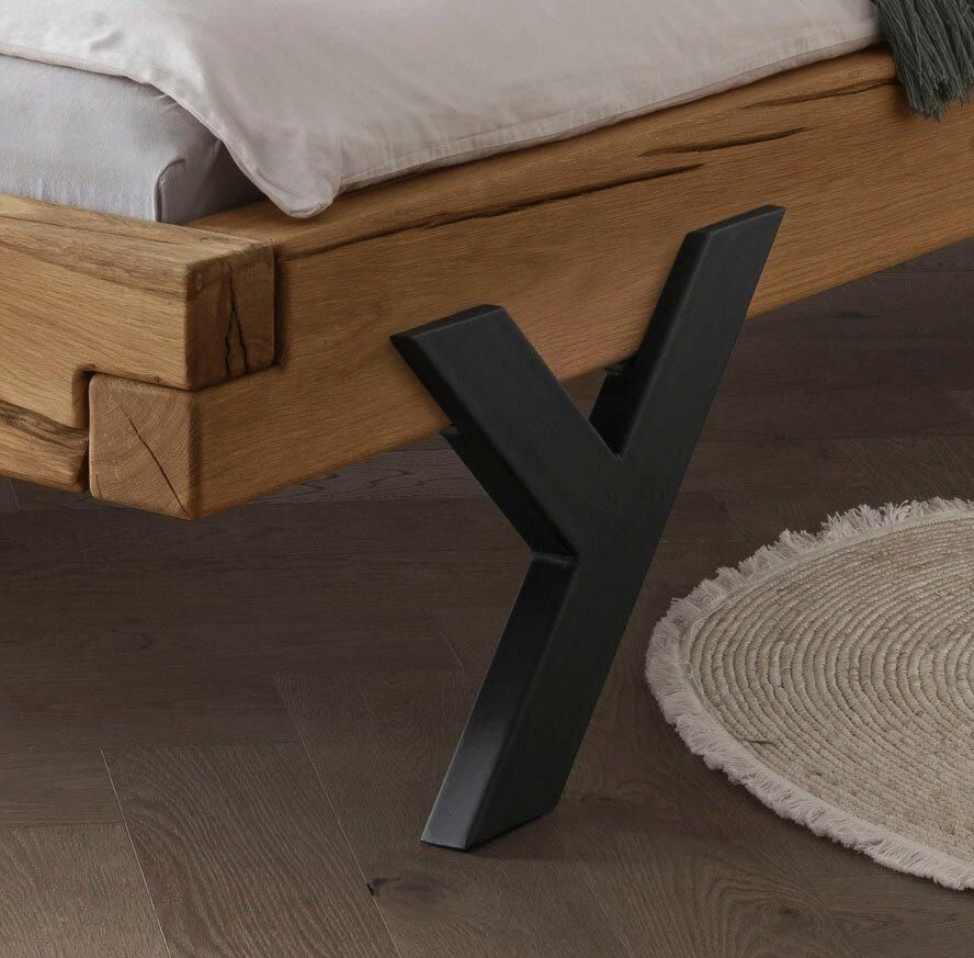 Home affaire Massief houten ledikant Ultima balkenbed tweepersoonsbed voeten van metaal in Y-vorm FSC -gecertificeerde wilde eik of spar veel breedtes om uit te kiezen - Foto 2