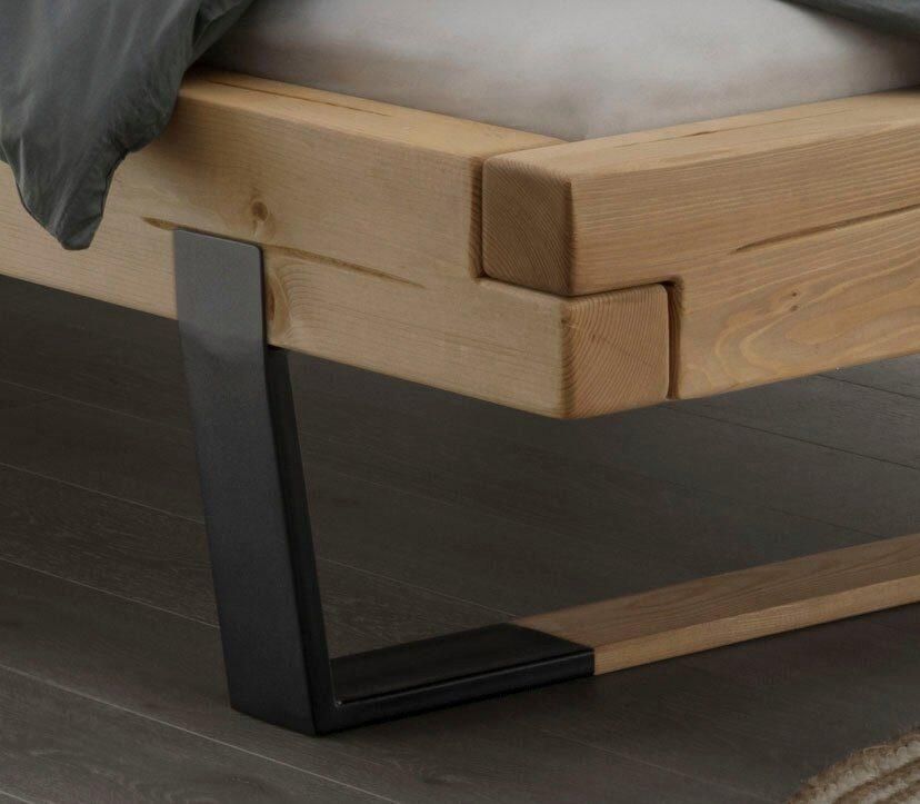 Home affaire Massief houten ledikant Ultima balkenbed tweepersoonsbed voeten van metalen kuip met houten element - Foto 2