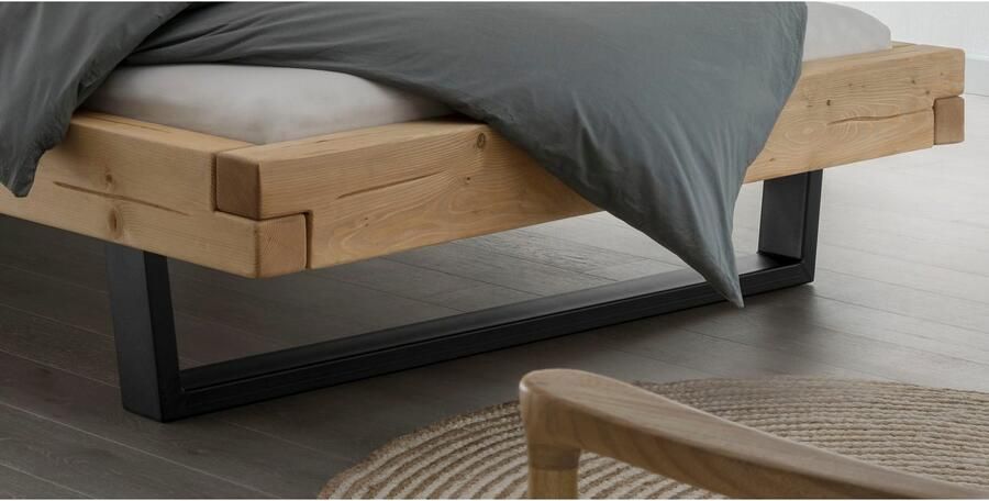 Home affaire Massief houten ledikant Ultima balkenbed tweepersoonsbed voeten van metalen kuip FSC -gecertificeerde wilde eik of spar veel breedtes om uit te kiezen - Foto 2