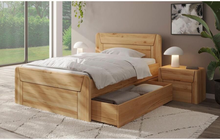 Home affaire Massief houten ledikant Vouillé uitgerust met een bedlade keuze uit kernbeuken of wilde eik verkrijgbaar - Foto 2