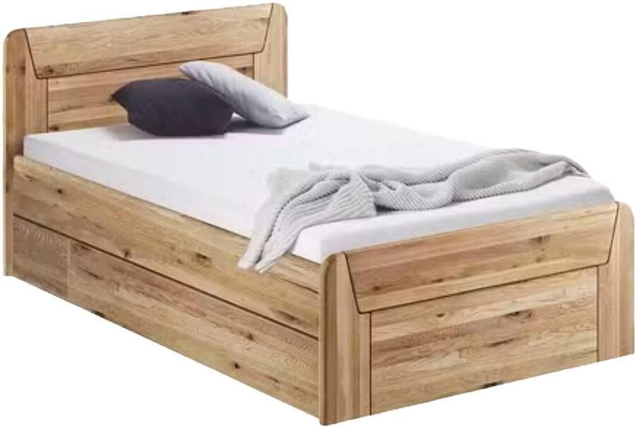 Home affaire Massief houten ledikant Vouillé uitgerust met een bedlade keuze uit kernbeuken of wilde eik verkrijgbaar - Foto 2