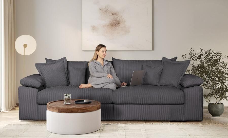 Home affaire Megabank Soft&Cosy XL breedte 246 cm Mega-bank in corduroy met binnenvering - Foto 7