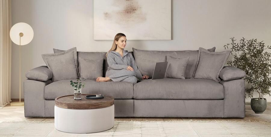 Home affaire Megabank Soft&Cosy XXL breedte 303 cm Mega-bank in corduroy met binnenvering - Foto 7