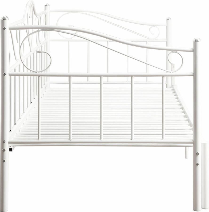 Home affaire Metalen ledikant Sina met gebogen hoofd- en voetendeel uittrekbaar tot 180x200 cm