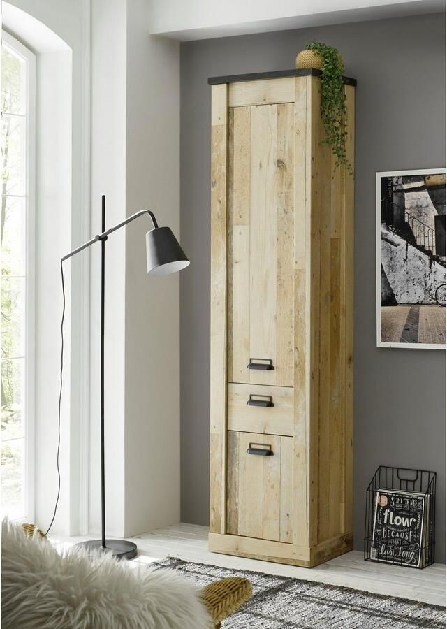 Home affaire Multifunctionele kast Sherwood in moderne houtlook met metalen apothekers handgrepen hoogte 201 cm - Foto 4