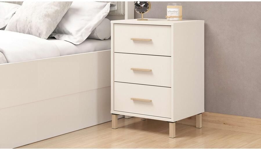 Home affaire Nachtkastje Belfort nachtkastje nachttafel Made in Europe met 2 of 3 lades fsc -gecertificeerd trendy kleur cashmere - Foto 2