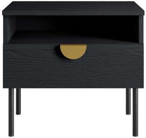 Home affaire Nachtkastje Bellot met 2 lades en goudkleurige metalen handgrepen (set 2 stuks) - Foto 3