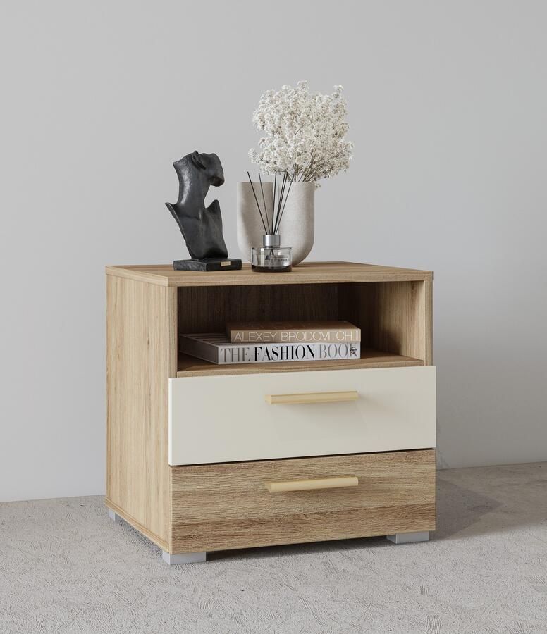 Home affaire Nachtkastje Bitry breedte 46 cm moderne nachtkast met 2 lades - Foto 5