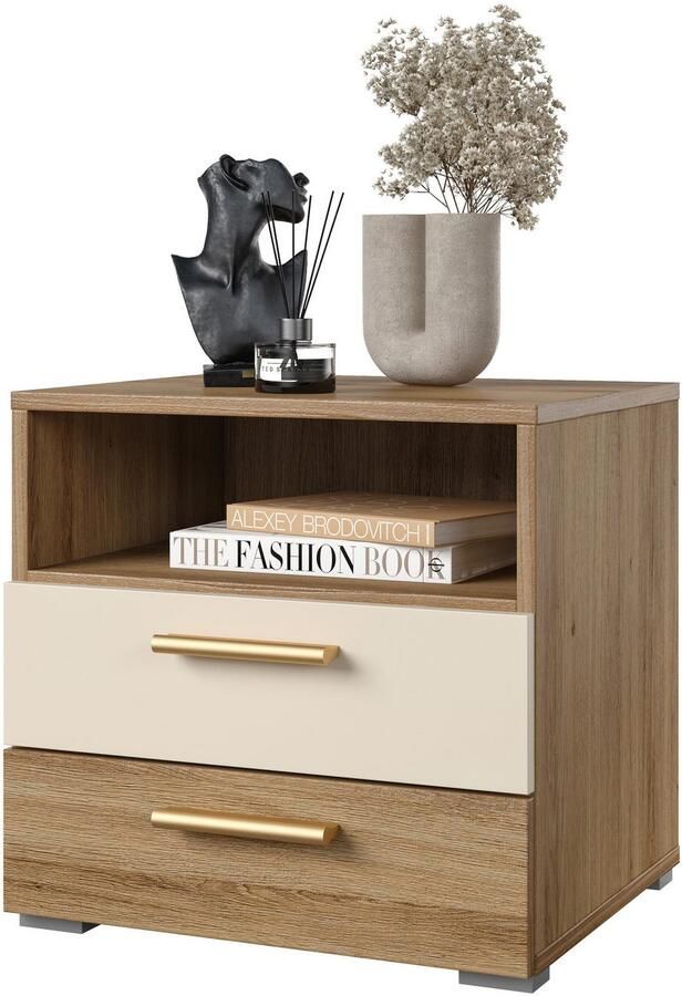 Home affaire Nachtkastje Bitry breedte 46 cm moderne nachtkast met 2 lades - Foto 4