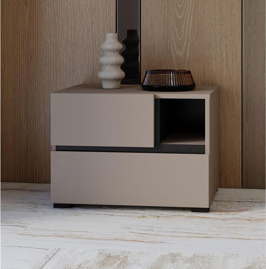 Home affaire Nachtkastje Cross moderne greeploze nachtkastje - Foto 2