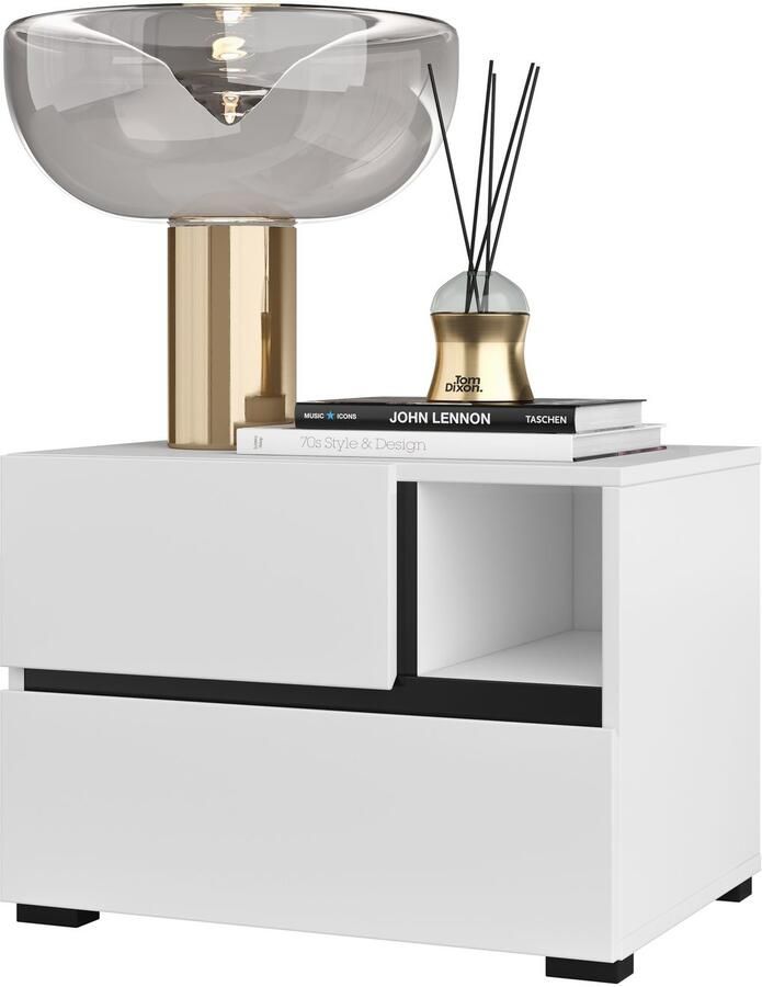 Home affaire Nachtkastje Cross moderne greeploze nachtkastje - Foto 2