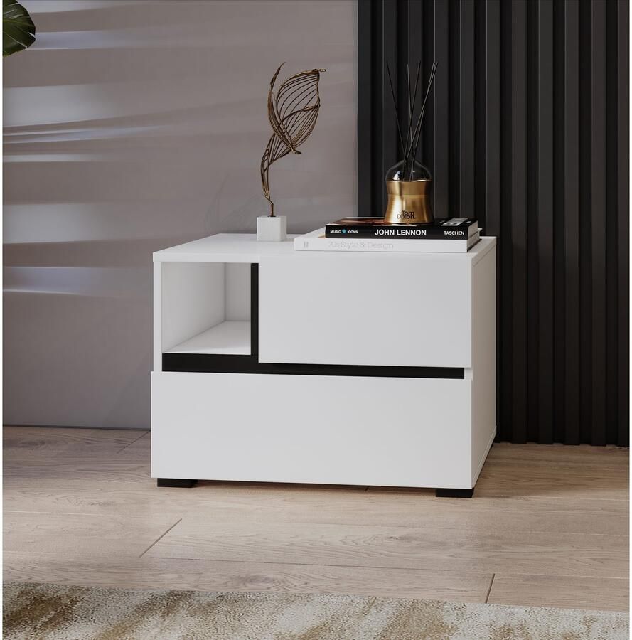 Home affaire Nachtkastje Cross moderne greeploze nachtkastje