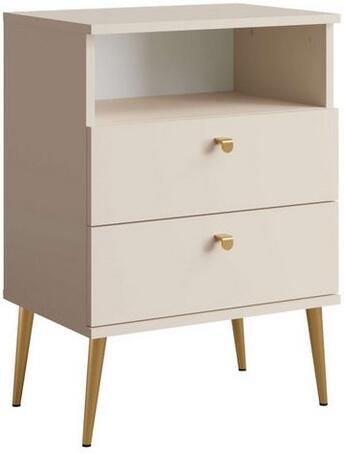Home affaire Nachtkastje Elyria met 2 lades 1 open vak veel kleuren met goudkleurige details - Foto 4