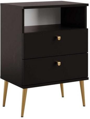 Home affaire Nachtkastje Elyria met 2 lades 1 open vak veel kleuren met goudkleurige details - Foto 5