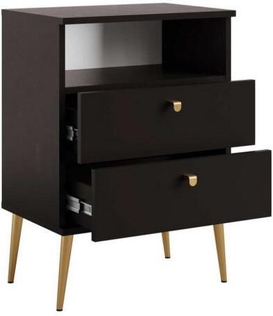 Home affaire Nachtkastje Elyria met 2 lades 1 open vak veel kleuren met goudkleurige details - Foto 4