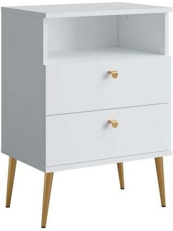 Home affaire Nachtkastje Elyria met 2 lades 1 open vak veel kleuren met goudkleurige details - Foto 5