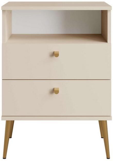 Home affaire Nachtkastje Elyria met 2 lades 1 open vak veel kleuren met goudkleurige details - Foto 2