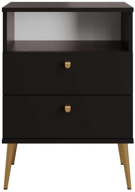 Home affaire Nachtkastje Elyria met 2 lades 1 open vak veel kleuren met goudkleurige details - Foto 3