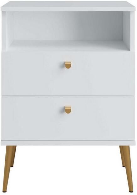 Home affaire Nachtkastje Elyria met 2 lades 1 open vak veel kleuren met goudkleurige details - Foto 3