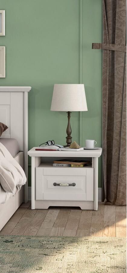 Home affaire Nachtkastje Evergreen Afmetingen: B D H 56 42 45cm Soft-Close-functie in klassieke landhuisstijl fsc-gecertificeerd hoogwaardige uv-lak - Foto 5