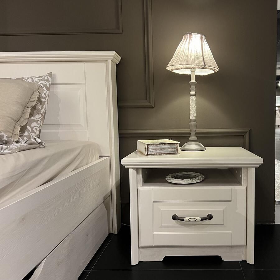 Home affaire Nachtkastje Evergreen Afmetingen: B D H 56 42 45cm Soft-Close-functie in klassieke landhuisstijl fsc-gecertificeerd hoogwaardige uv-lak - Foto 2