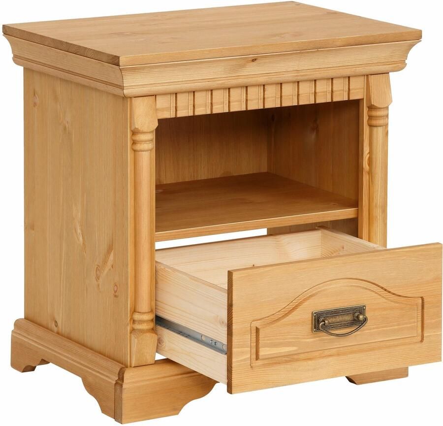 Home affaire Nachtkastje Graz van massief grenen met luxueuze details breedte: 55 cm