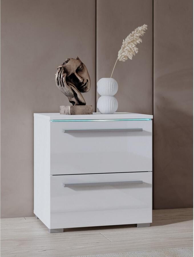 Home affaire Nachtkastje India opbergruimte in 2 lades FSC-gecertificeerd houtmateriaal Nachtkastje met verlichting en afstandsbediening gemaakt in Europa - Foto 3