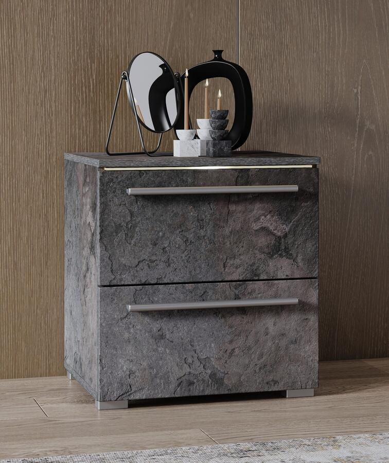 Home affaire Nachtkastje India opbergruimte in 2 lades FSC-gecertificeerd houtmateriaal Nachtkastje met verlichting en afstandsbediening gemaakt in Europa - Foto 6