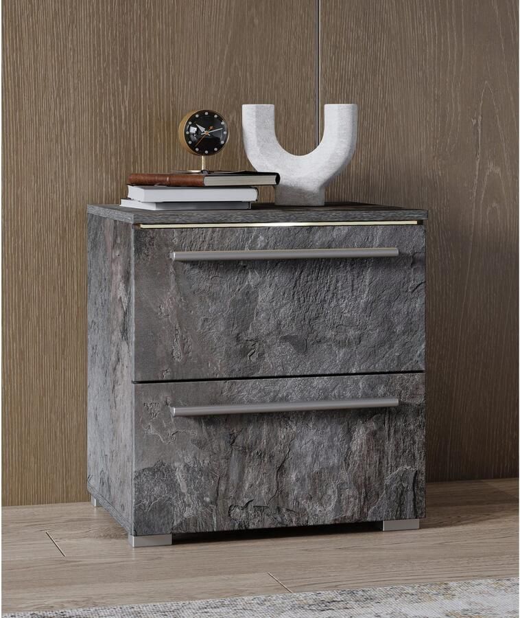 Home affaire Nachtkastje India opbergruimte in 2 lades FSC-gecertificeerd houtmateriaal Nachtkastje met verlichting en afstandsbediening gemaakt in Europa - Foto 3