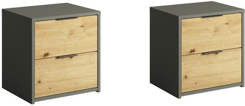 Home affaire Nachtkastje Nachttafels Loreto (2 stuks) afmetingen: B D H 44 35 46 cm (set 2 stuks) - Foto 4