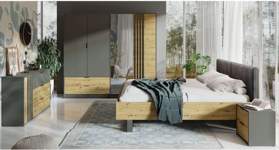 Home affaire Kast Commode Loreto met 3 lades en een deur B D H 125 36 80 cm - Foto 5