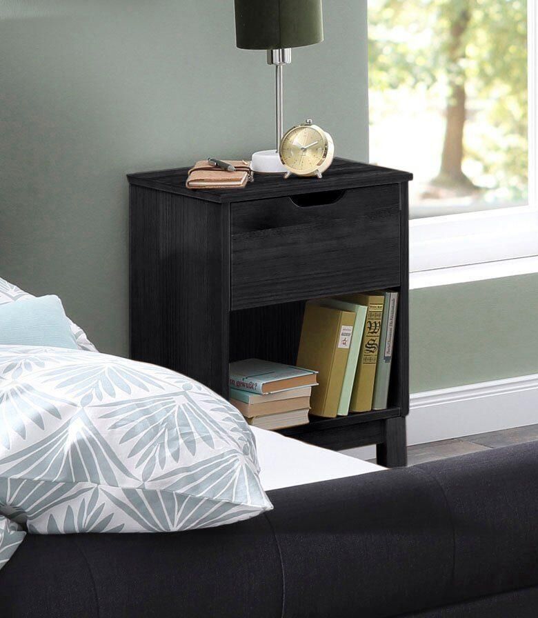 Home affaire Nachtkastje Post massief grenenhout opbergmogelijkheid door lade breedte 38 cm - Foto 3