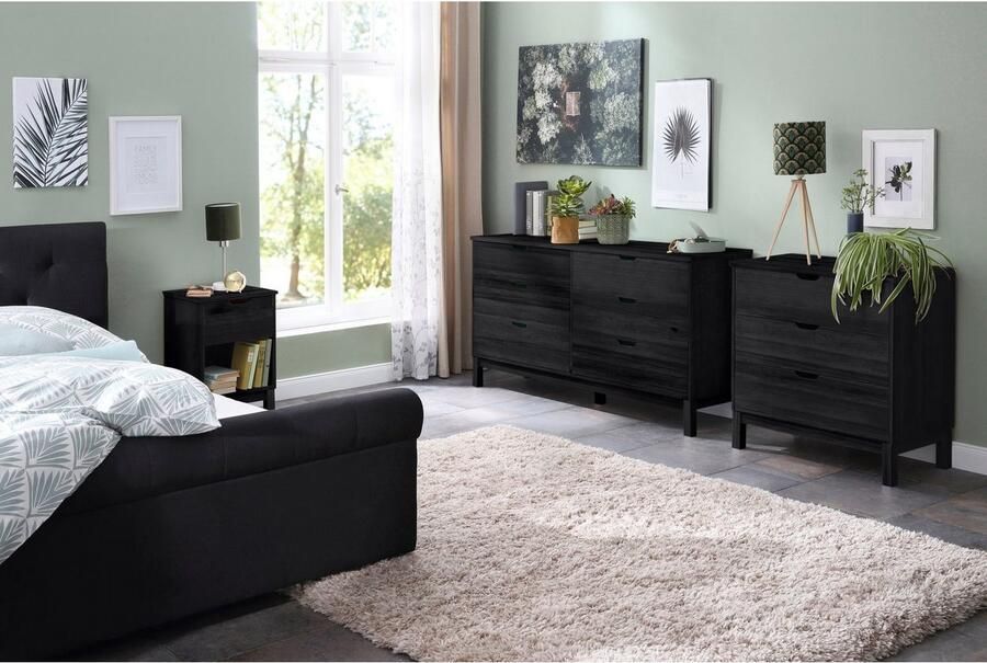 Home affaire Nachtkastje Post massief grenenhout opbergmogelijkheid door lade breedte 38 cm - Foto 4