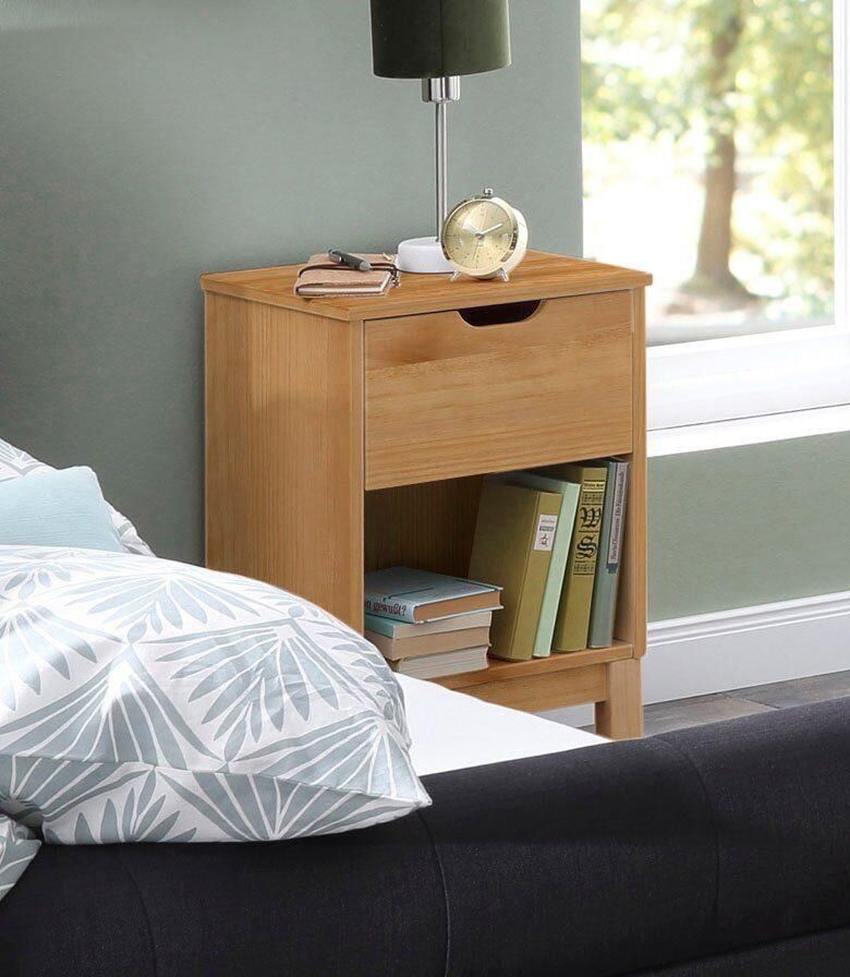 Home affaire Nachtkastje Post massief grenenhout opbergmogelijkheid door lade breedte 38 cm - Foto 3