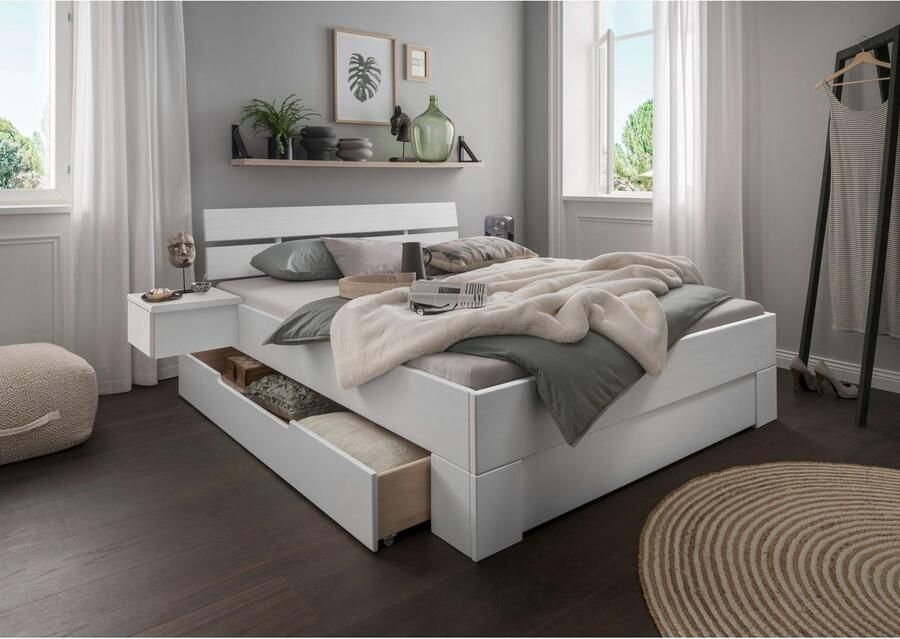 Home affaire Nachtkastje Progress bedplank Links hangkast nachtkastje met lade hangend fsc-gecertificeerd vuren massief hout - Foto 3