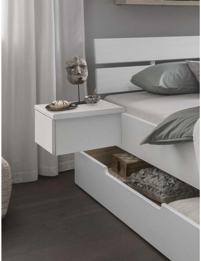 Home affaire Nachtkastje Progress bedplank Links hangkast nachtkastje met lade hangend fsc-gecertificeerd vuren massief hout - Foto 2