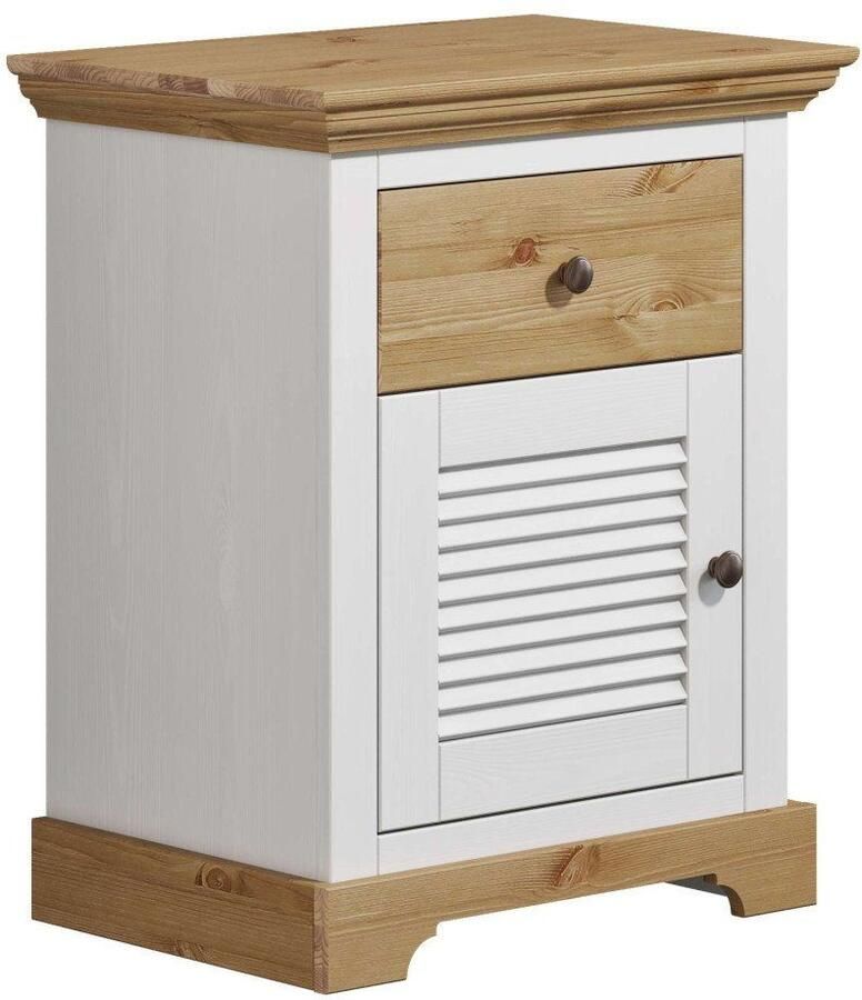 Home affaire Nachtkastje Rauna landhuisstijl elegant design met lamellen en kassetten 2 kleuren - Foto 8