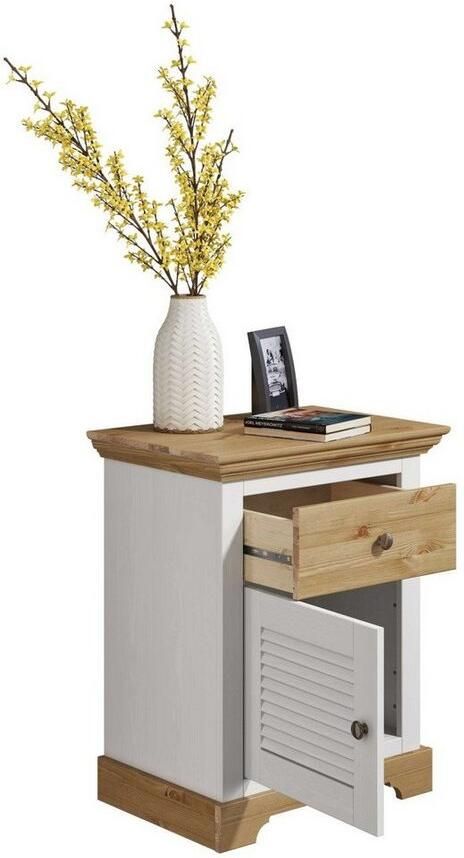 Home affaire Nachtkastje Rauna landhuisstijl elegant design met lamellen en kassetten 2 kleuren - Foto 6