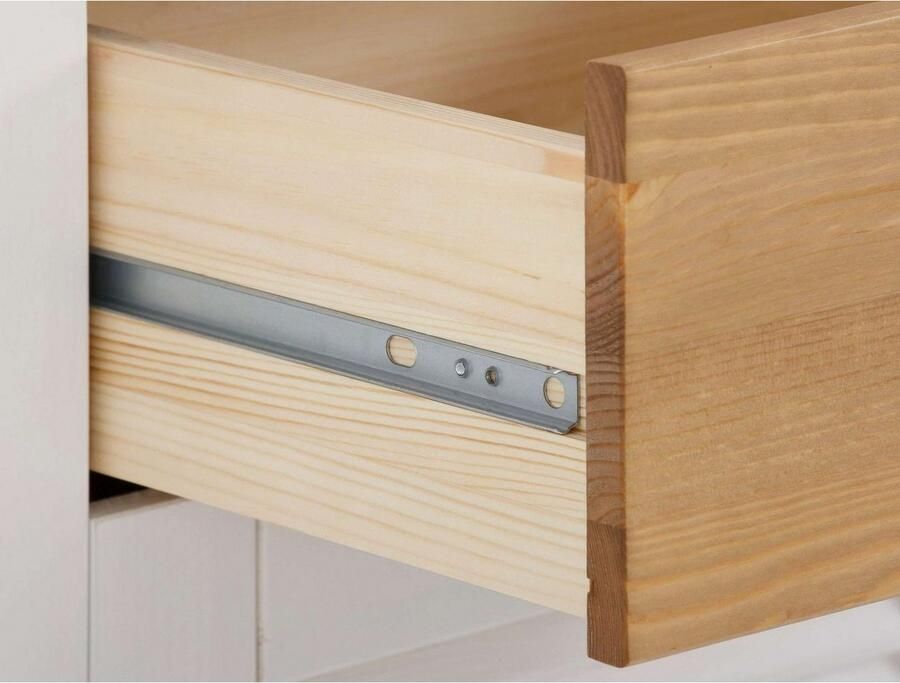 Home affaire Nachtkastje Rauna landhuisstijl elegant design met lamellen en kassetten 2 kleuren - Foto 2