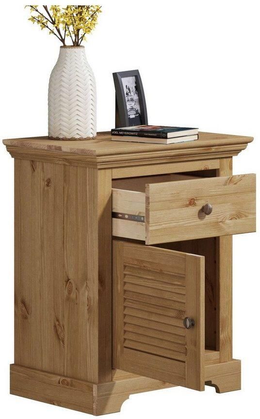 Home affaire Nachtkastje Rauna landhuisstijl elegant design met lamellen en kassetten 2 kleuren - Foto 3