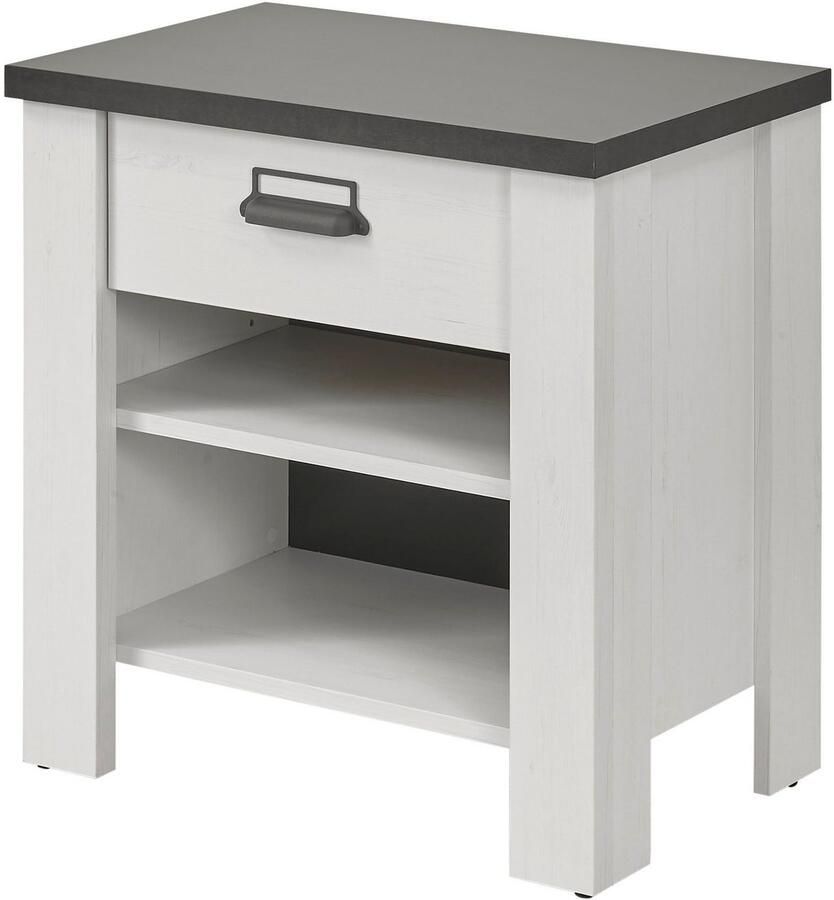 Home affaire Nachtkastje Sherwood met metalen apotheker hangreep soft-close lade breedte 60 cm - Foto 2