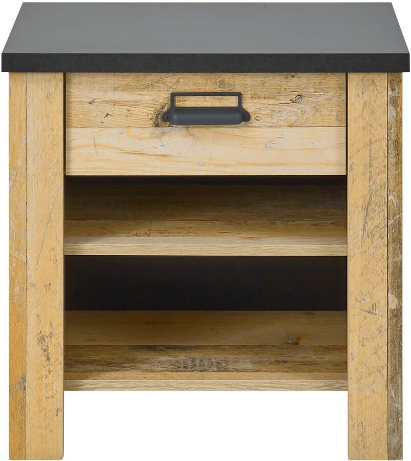 Home affaire Nachtkastje Sherwood met metalen apotheker hangreep soft-close lade breedte 60 cm - Foto 4