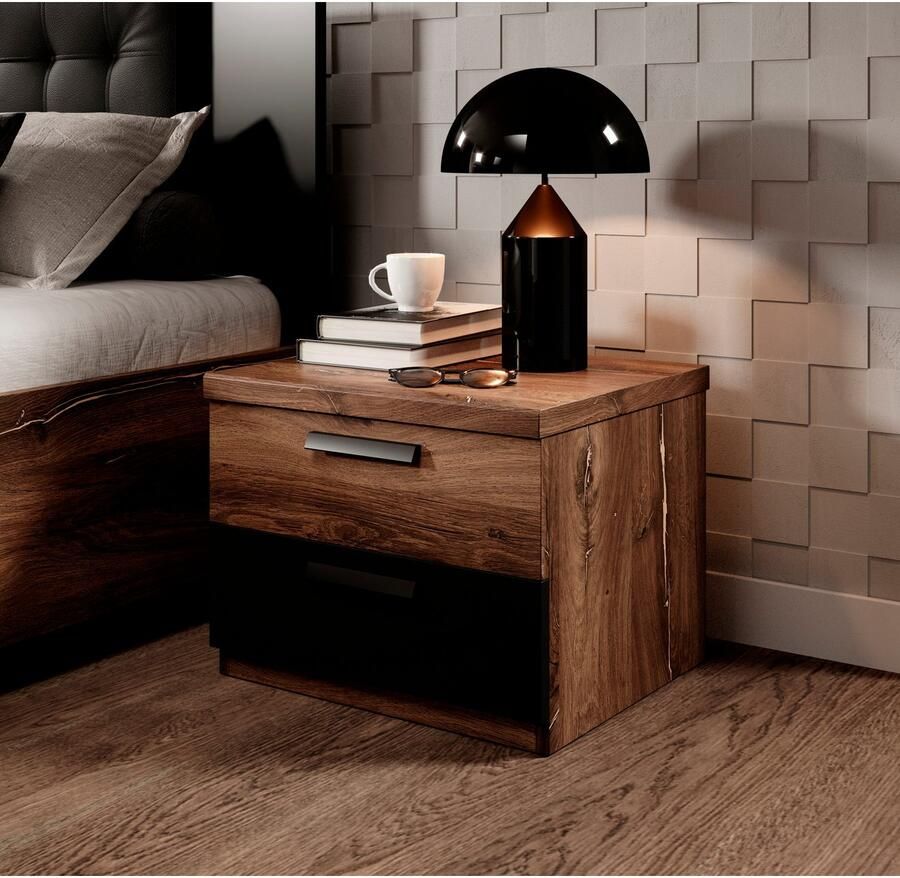 Home affaire Nachtkastje Sigma breedte 46 cm moderne nachtkast met 2 lades - Foto 2