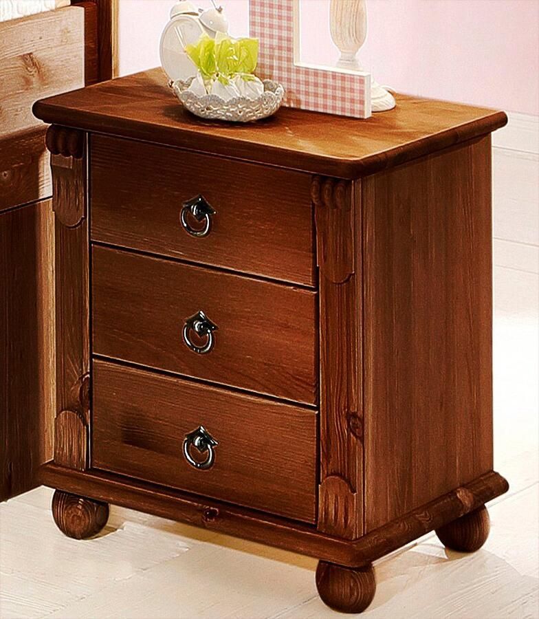 Home affaire Nachtkastje TESSIN van massief fsc -gecertificeerd dennenhout met 3 lades - Foto 2