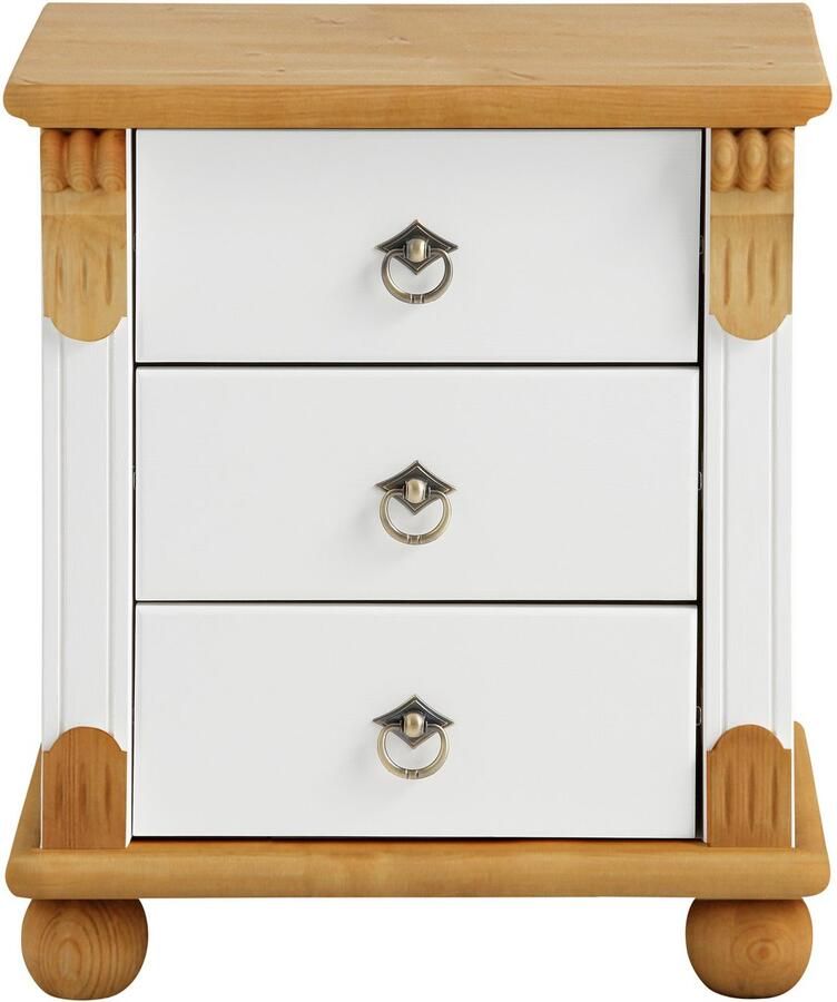 Home affaire Nachtkastje TESSIN van massief fsc -gecertificeerd dennenhout met 3 lades - Foto 10