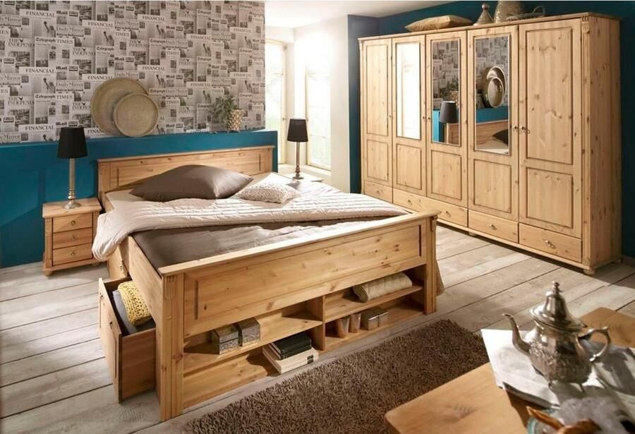 Home affaire Nachtkastje TESSIN van massief fsc -gecertificeerd dennenhout met 3 lades - Foto 11