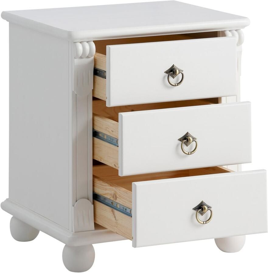 Home affaire Nachtkastje TESSIN van massief fsc -gecertificeerd dennenhout met 3 lades