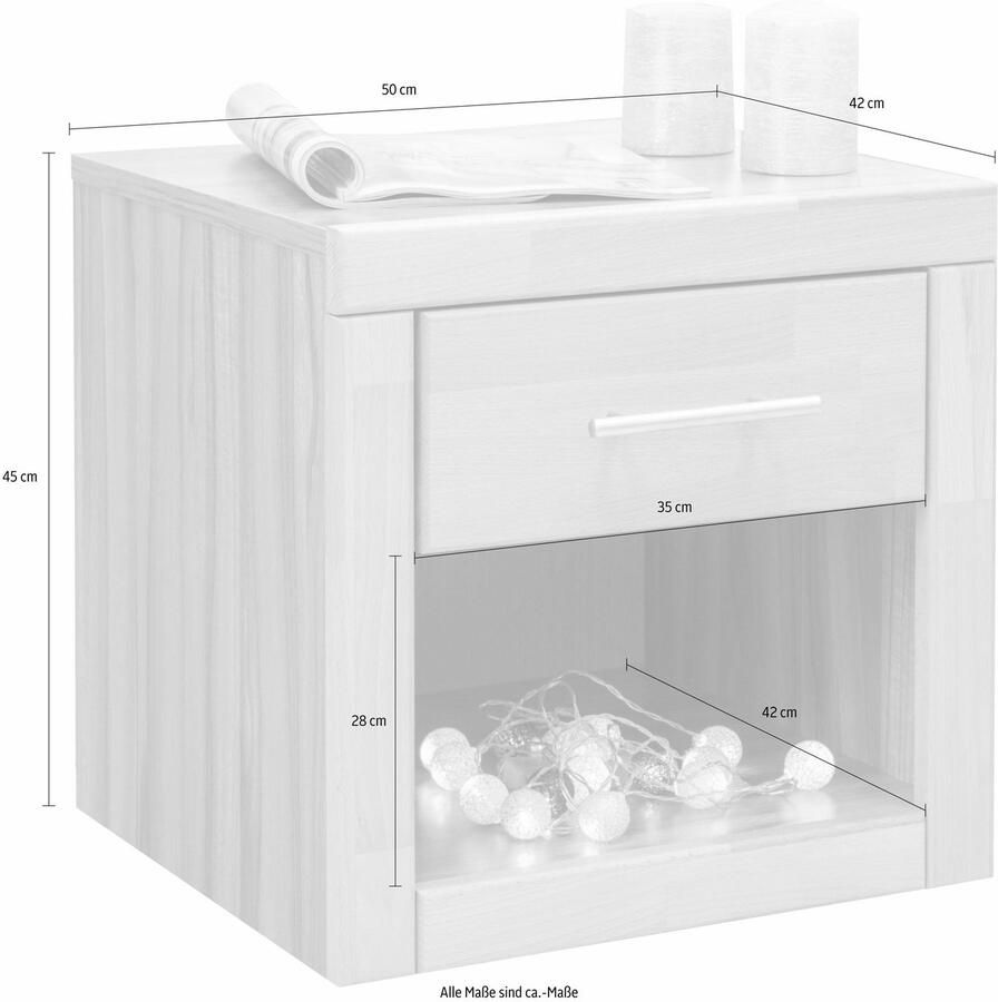 Home affaire Nachtkastje Triëst 1 met lade 45 cm breed