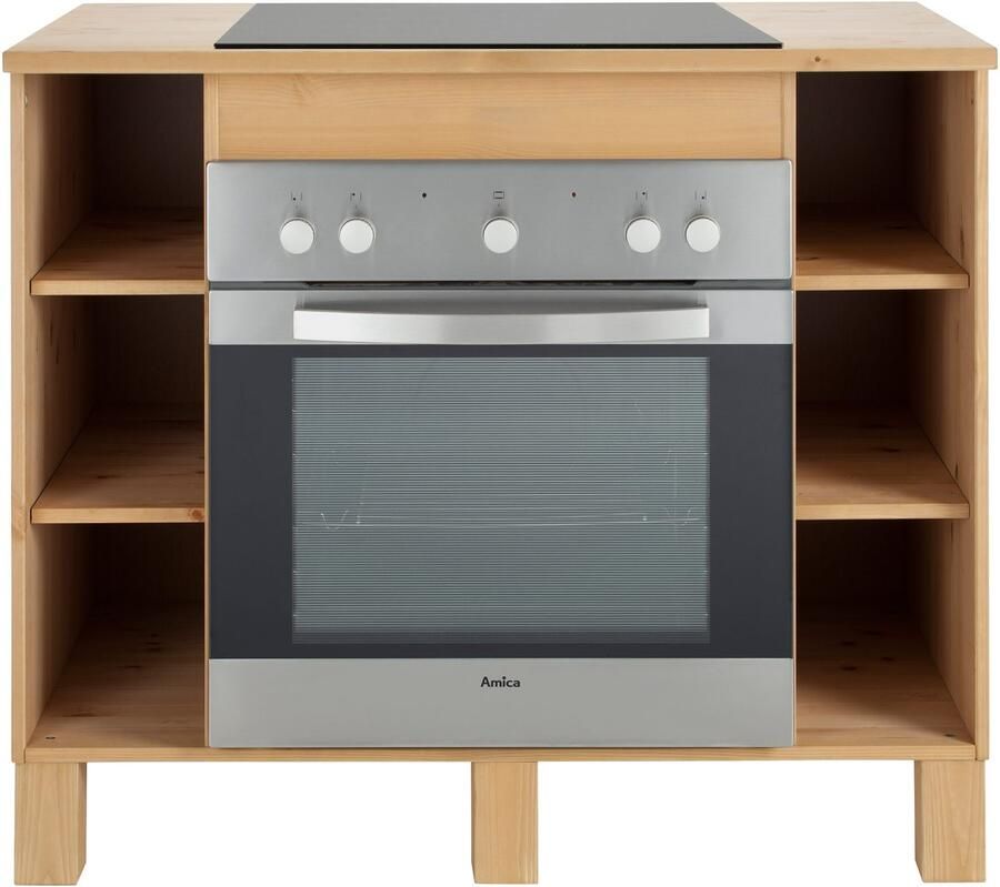 Home affaire Ombouwkast voor oven Oslo 100 cm breed in 2 diepten massief grenen met 23 mm werkblad - Foto 2